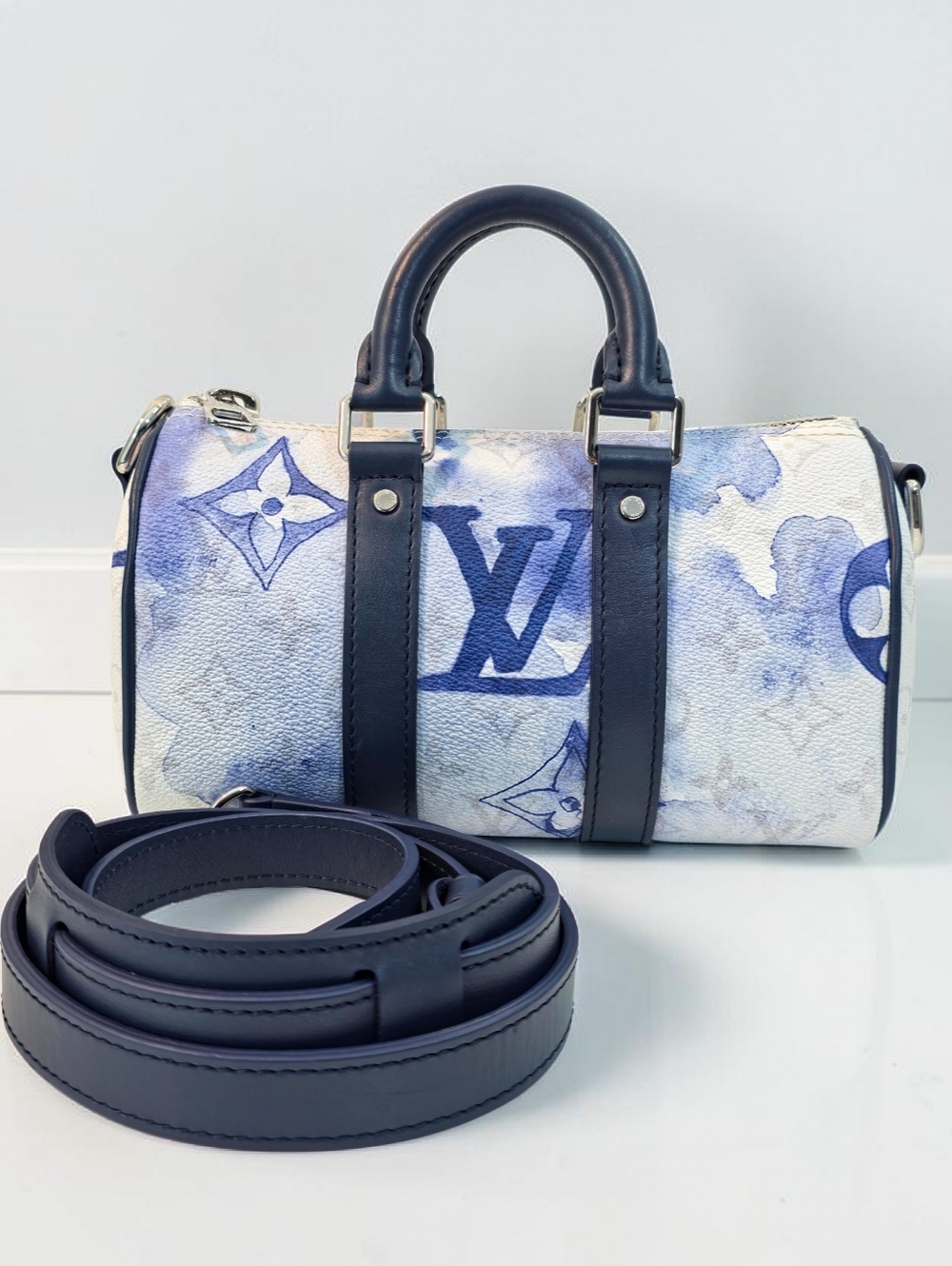 Louis Vuitton Monogram Watercolor Keepall XS Blue Bandouliere Bag Crossbody Bag